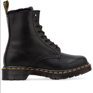 NEW Dr. Martens Serena Fur Boot Black Leather